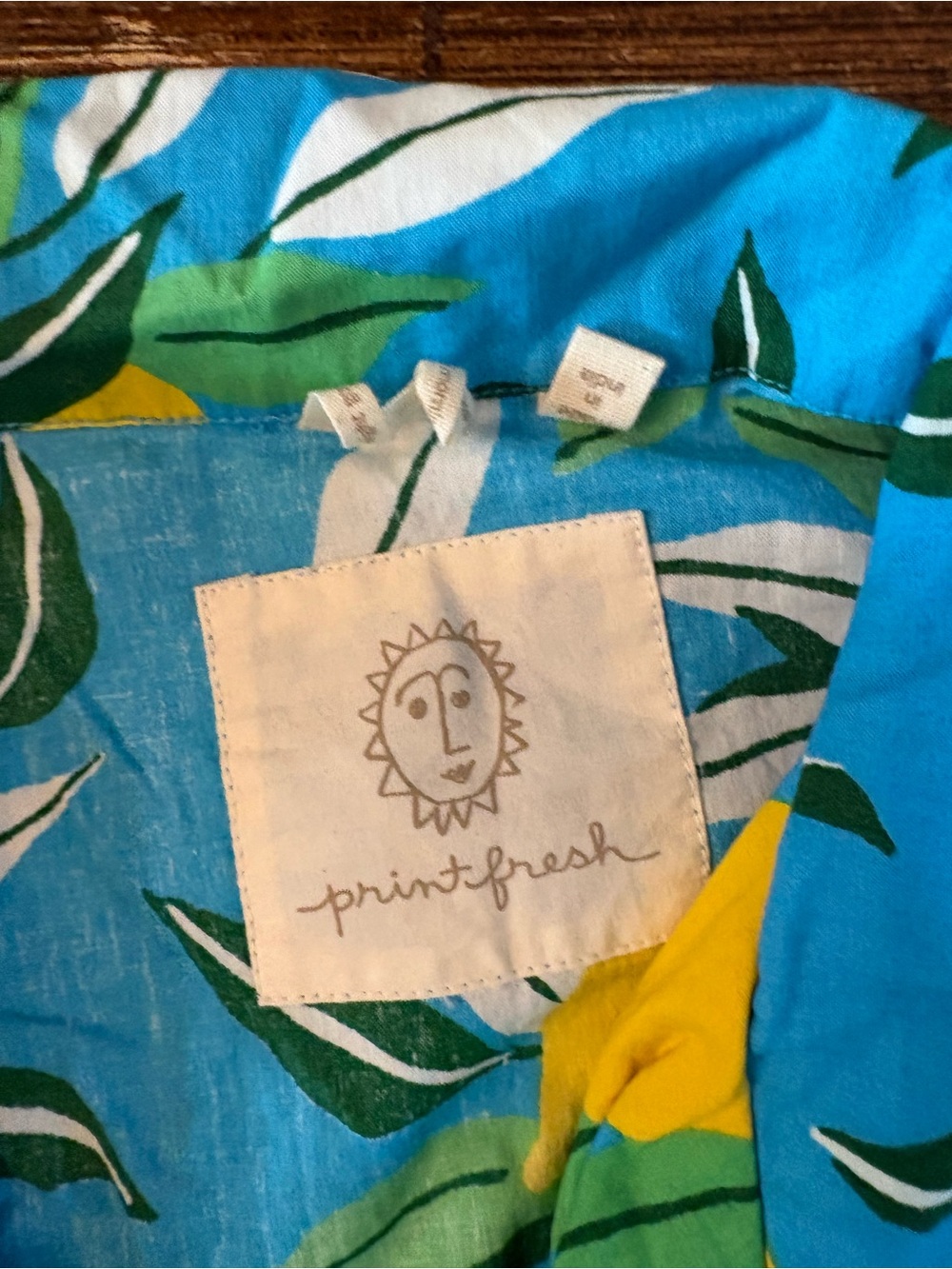 Print Fresh Pajama Set Womens Medium Blue Lemon Print Organic Cotton - Picture 10 of 12